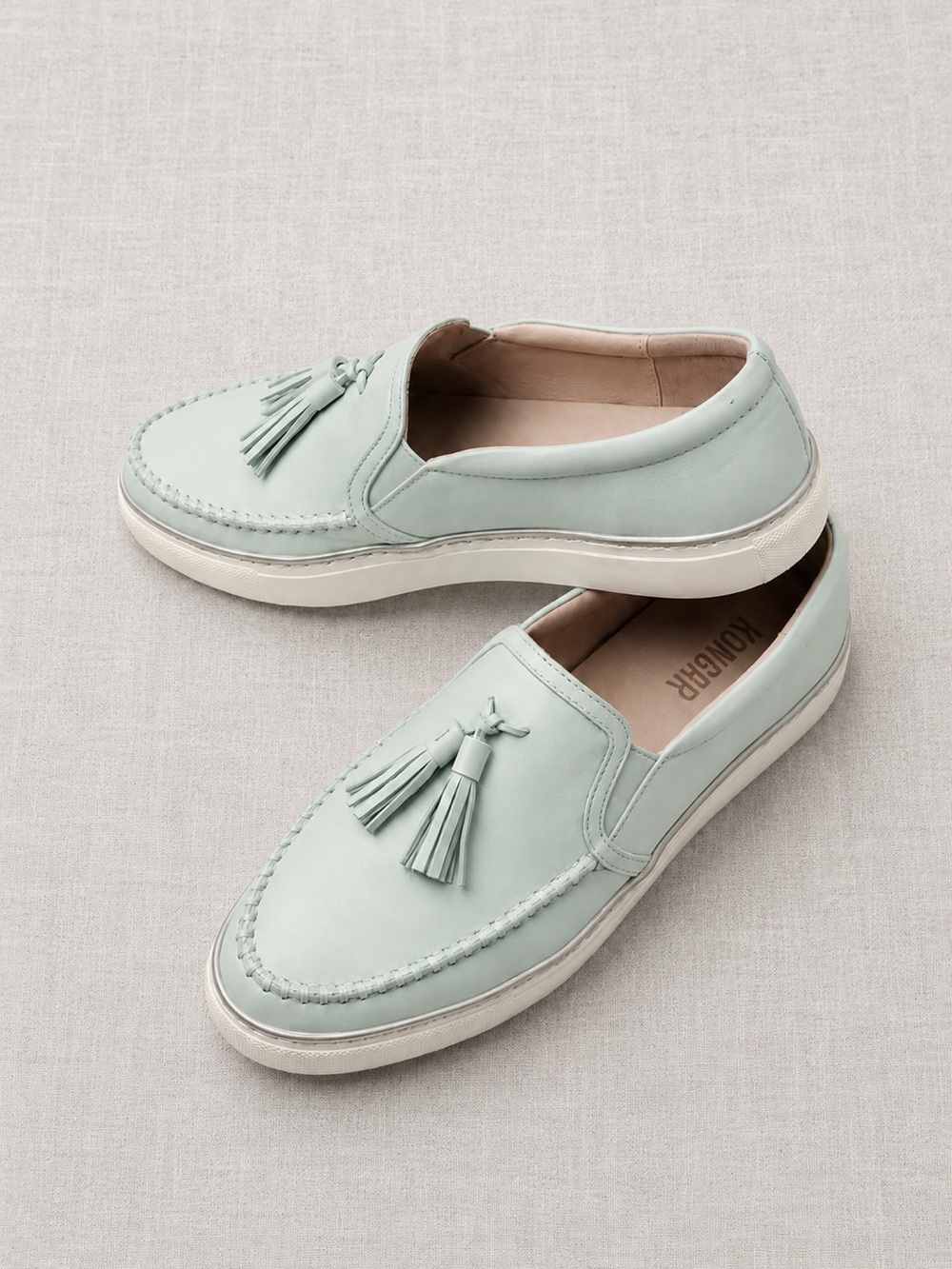 Cougar Women's Tassel Slip-On Loafers in Pale Mint